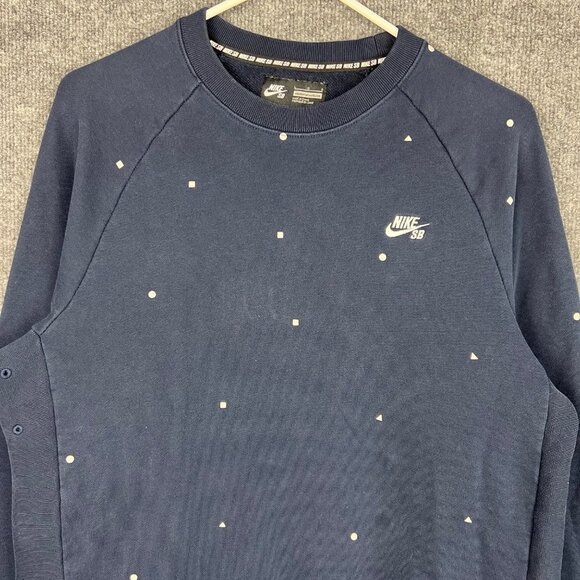 Nike SB Women's Polka Dot Sweatshirt Navy Blue SZ Large - Picture 2 of 9